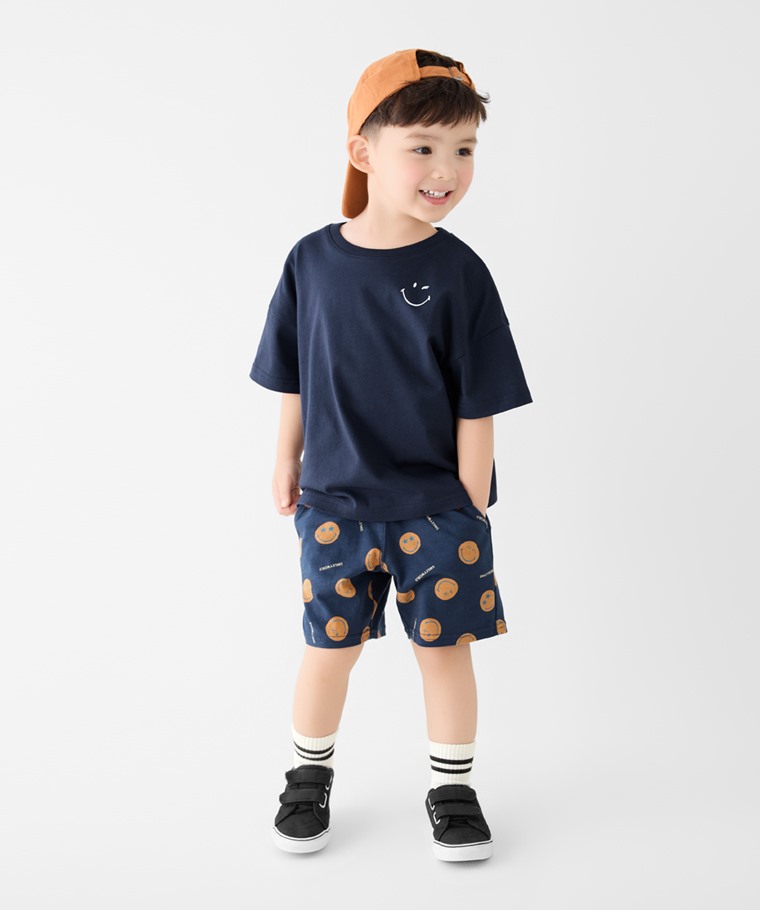 SmileyWorld®竹節棉印花口袋短褲-童