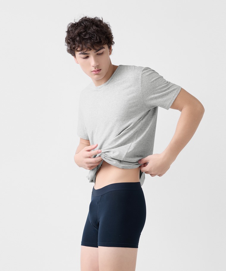 棉質中腰平口內褲(2入)-男