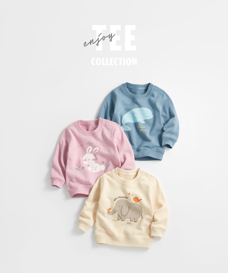 可愛動物毛圈印花圓領衫-Baby