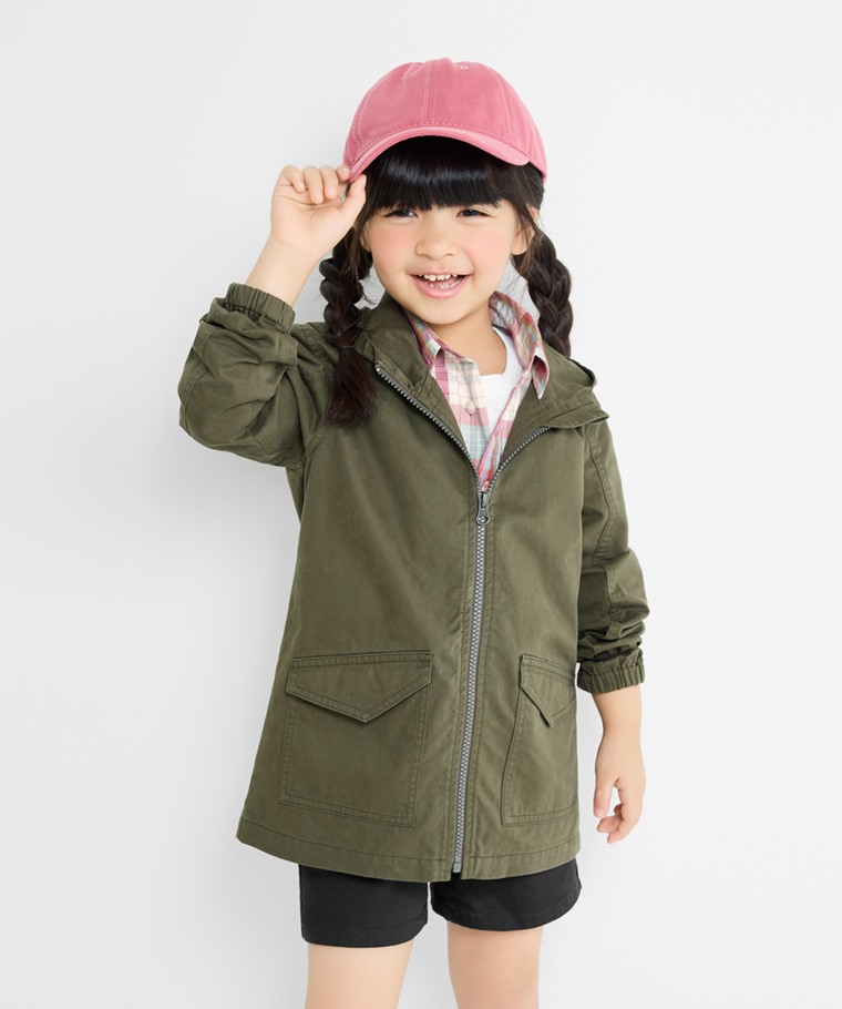 休閒連帽水洗外套-童
