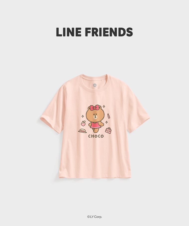 聯名系列T恤-WOMEN：女 · LINE FRIENDS寬版印花T恤-03