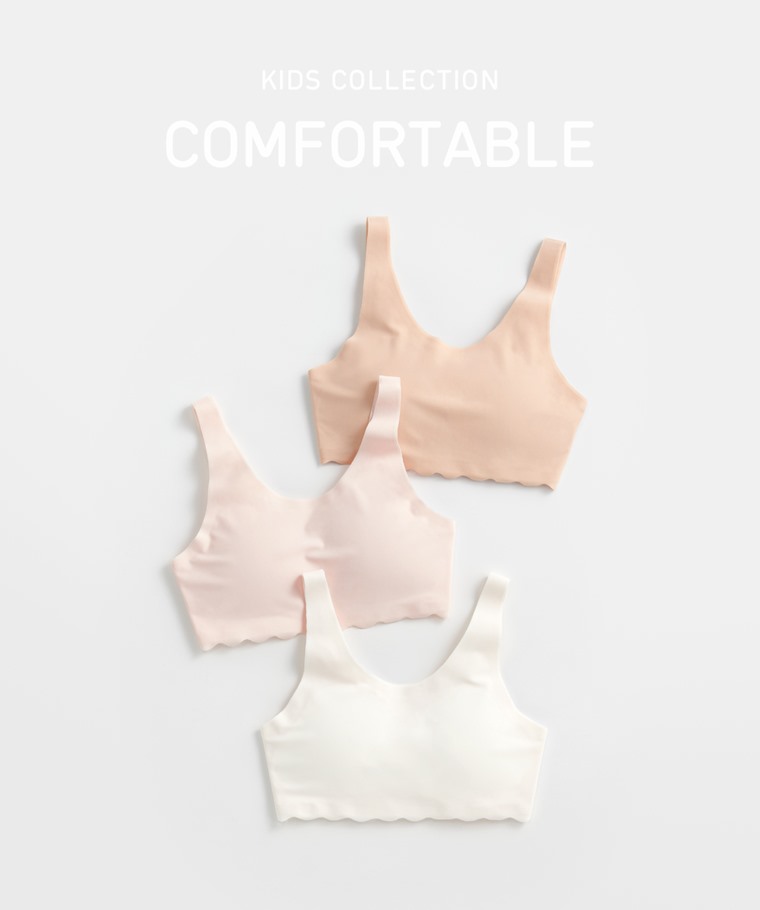 無痕舒適固定式Bra背心胸衣-女童
