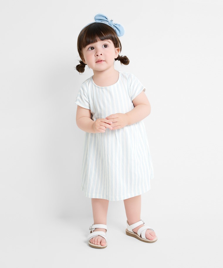 條紋印花連袖洋裝-Baby