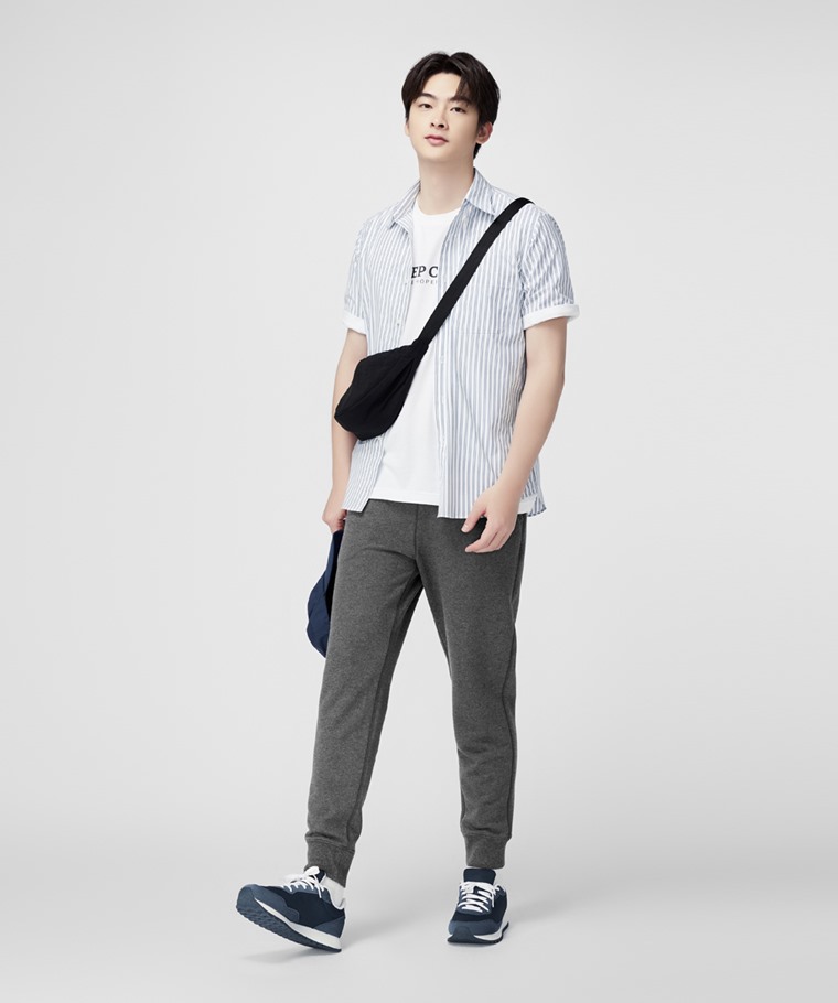 毛圈束口長褲-男