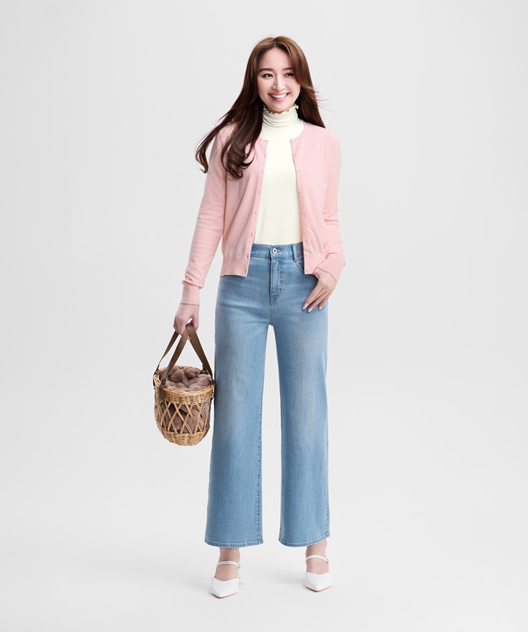 柔軟圓領針織外套-女