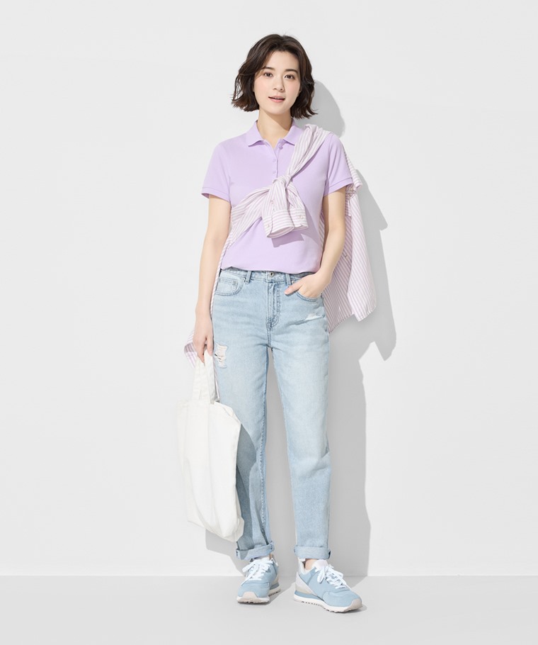 刷破男友風九分牛仔褲-女