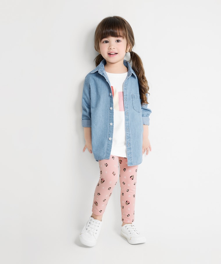 迪士尼系列彈力九分內搭褲-童