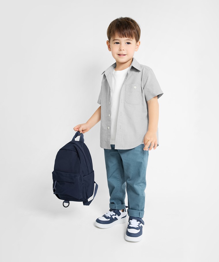 棉質彈性長褲-童