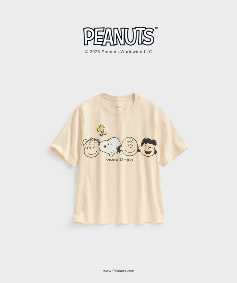 聯名系列T恤-WOMEN：女 · 史努比系列寬版印花T恤-18