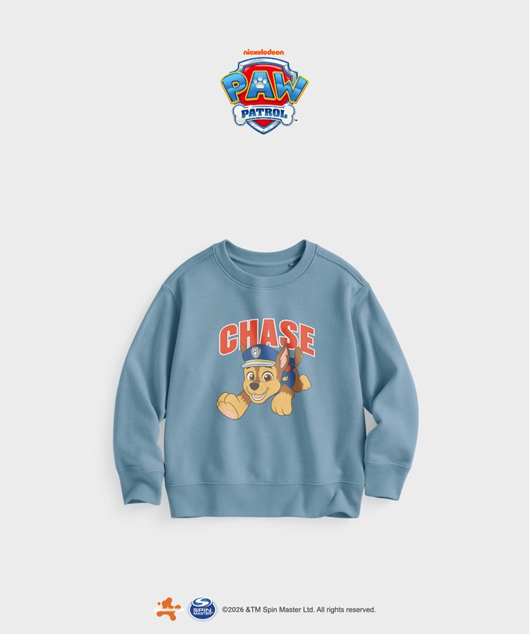 聯名系列T恤-KIDS：童 · 汪汪隊立大功毛圈印花圓領衫-01