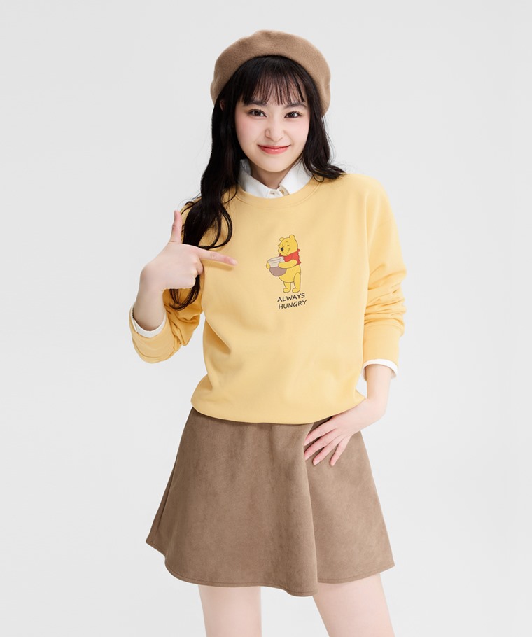 迪士尼系列刷毛印花圓領衫-08-女