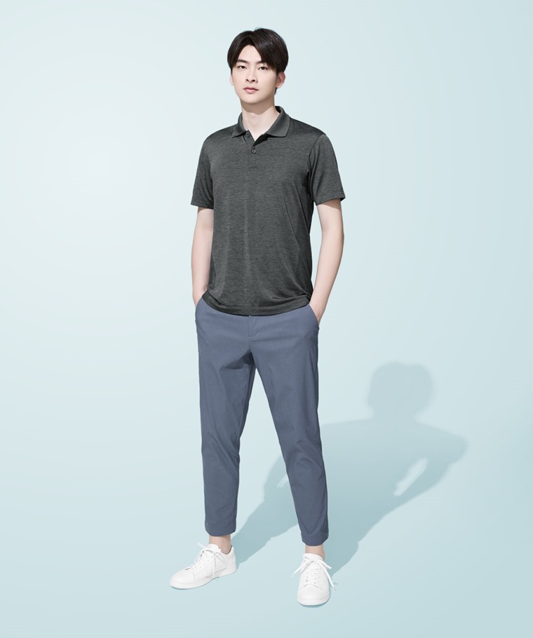 涼感彈性九分褲-男