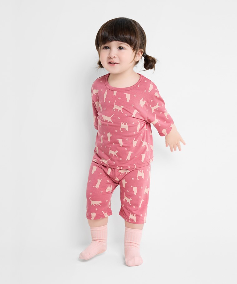 宅家舒適家居系列：Baby · 莫代爾印花家居套裝,Baby · 寬羅紋中筒襪(3入)