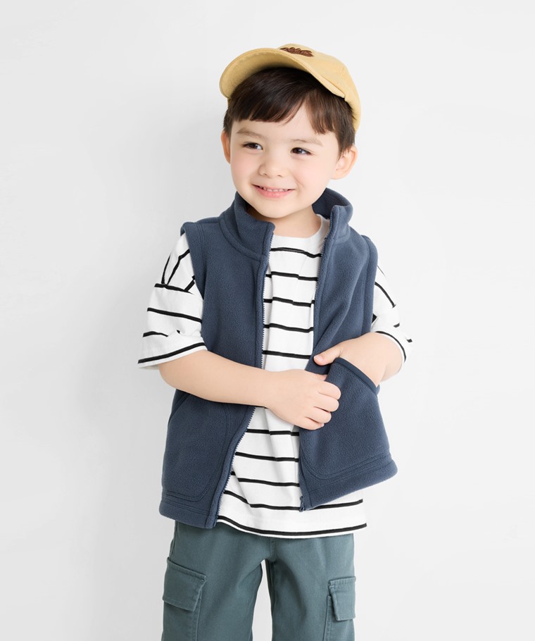 Fleece立領背心-童