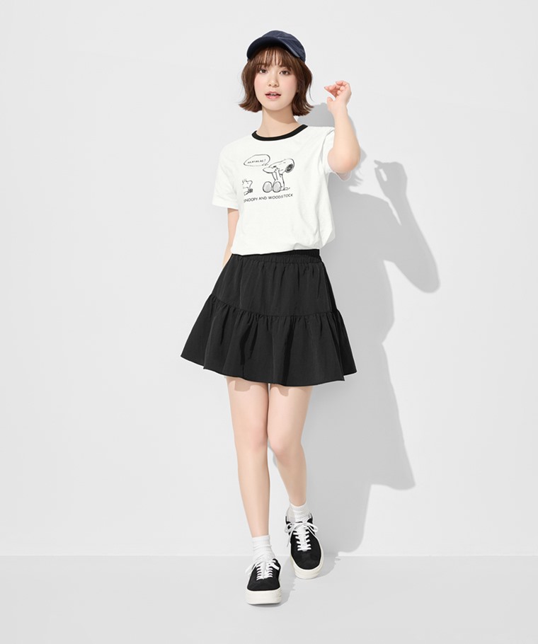 史努比系列竹節棉配色T恤-女