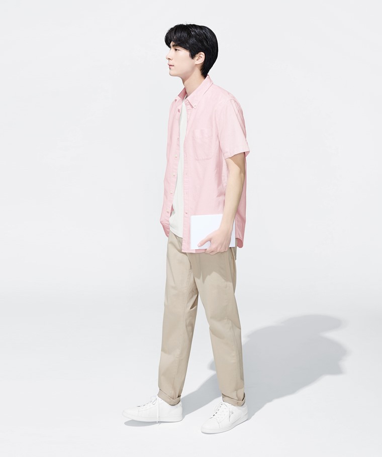 牛津短袖襯衫-男