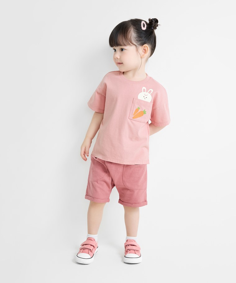 純棉口袋動物印花T恤-Baby