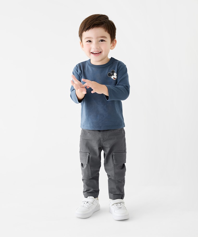 羅紋貼袋長褲-Baby