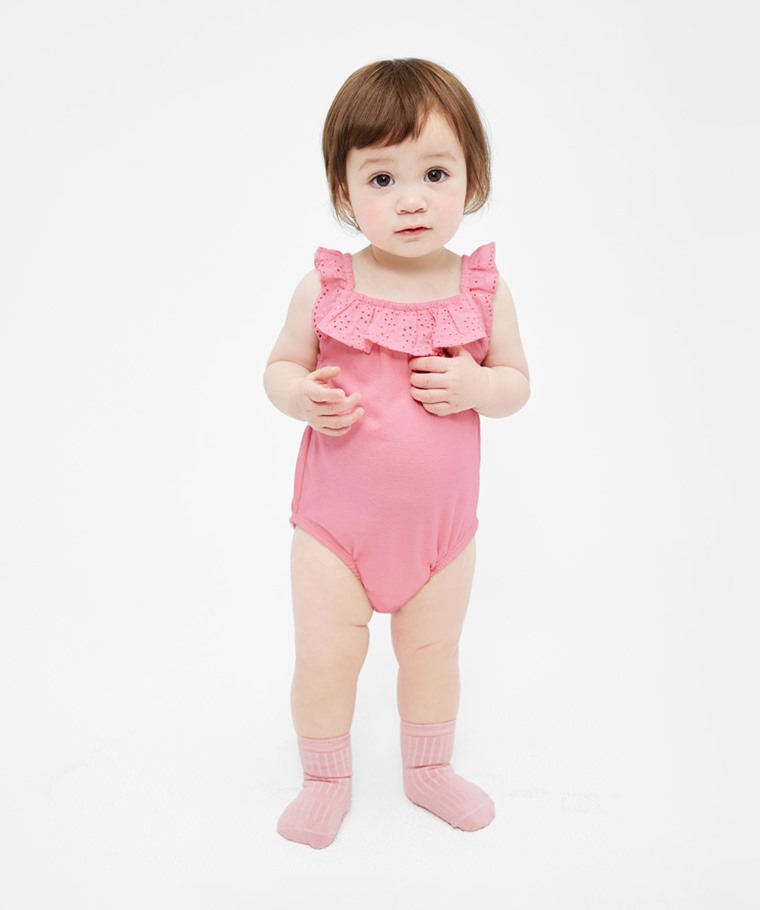 蕾絲造型無袖包臀衣-Baby