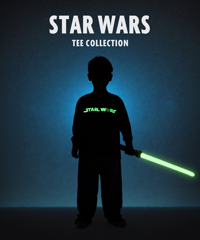 STAR WARS系列寬版長袖印花T恤-01-童