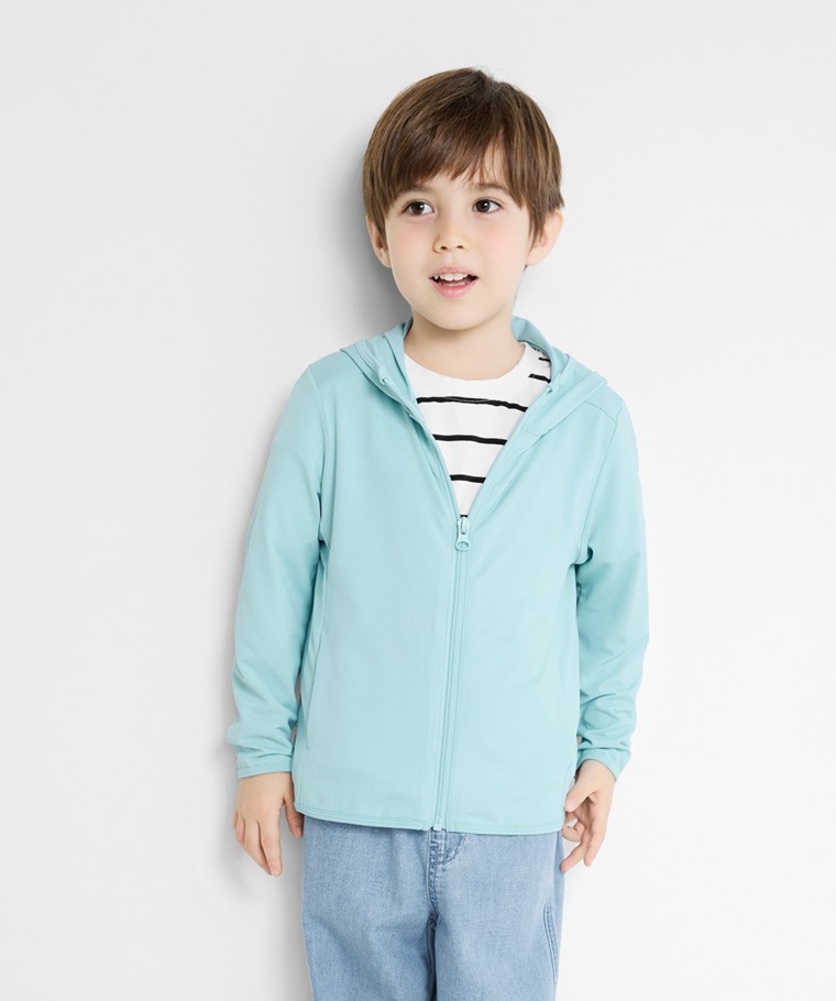 吸排抗UV網眼連帽外套-童