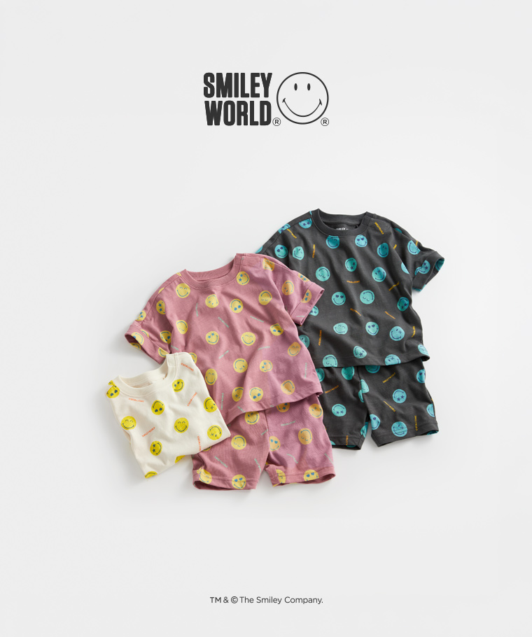 春夏嬰幼兒新品：Baby · SmileyWorld®竹節棉印花T恤,Baby · SmileyWorld®竹節棉印花短褲