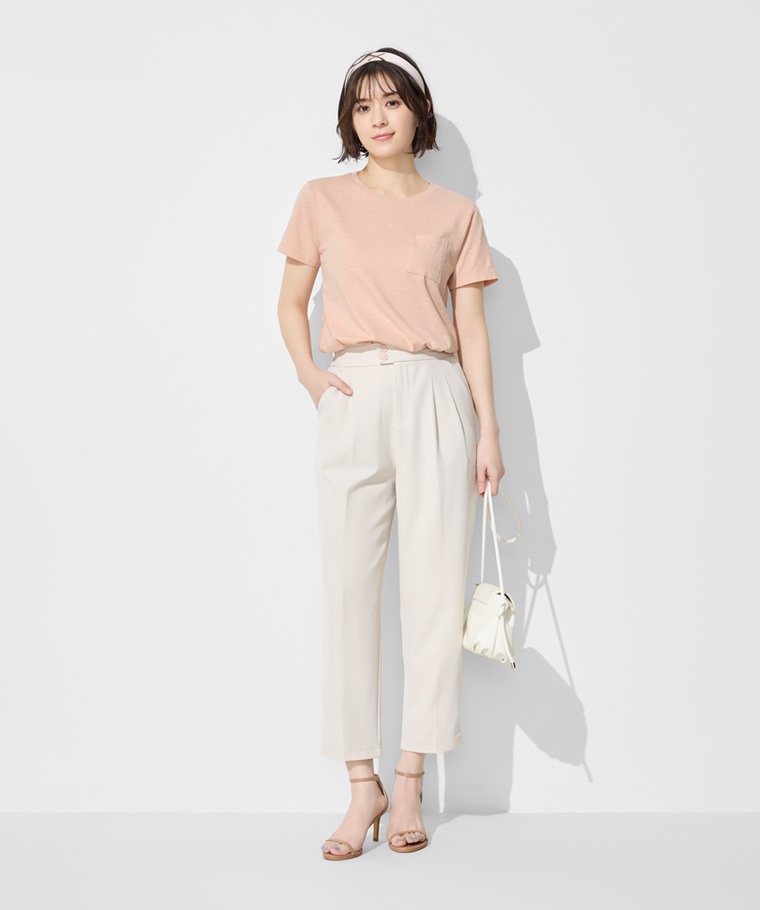 職場穿搭推薦：女 · 竹節棉口袋短袖T恤