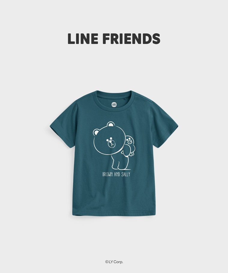 聯名系列T恤-KIDS：童 · LINE FRIENDS印花T恤-01
