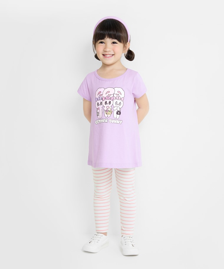 艾絲樂小兔長版印花T恤-03-童