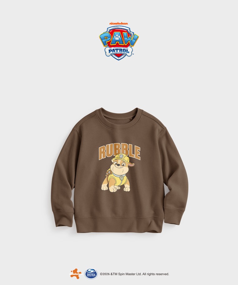 聯名系列T恤-KIDS：童 · 汪汪隊立大功毛圈印花圓領衫-01