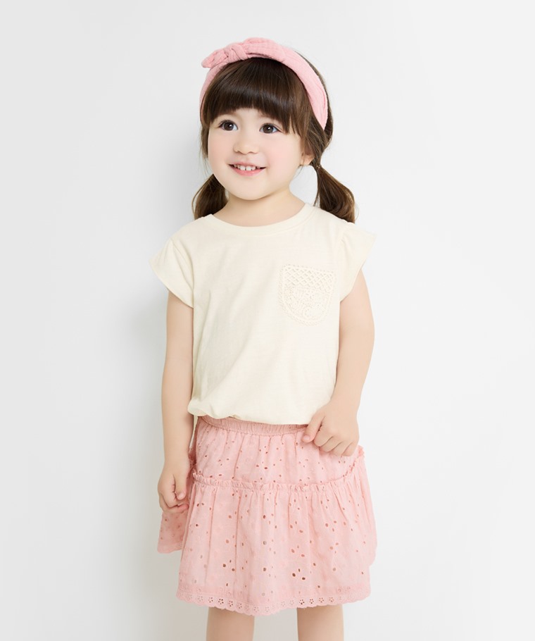 蕾絲蛋糕褲裙-童