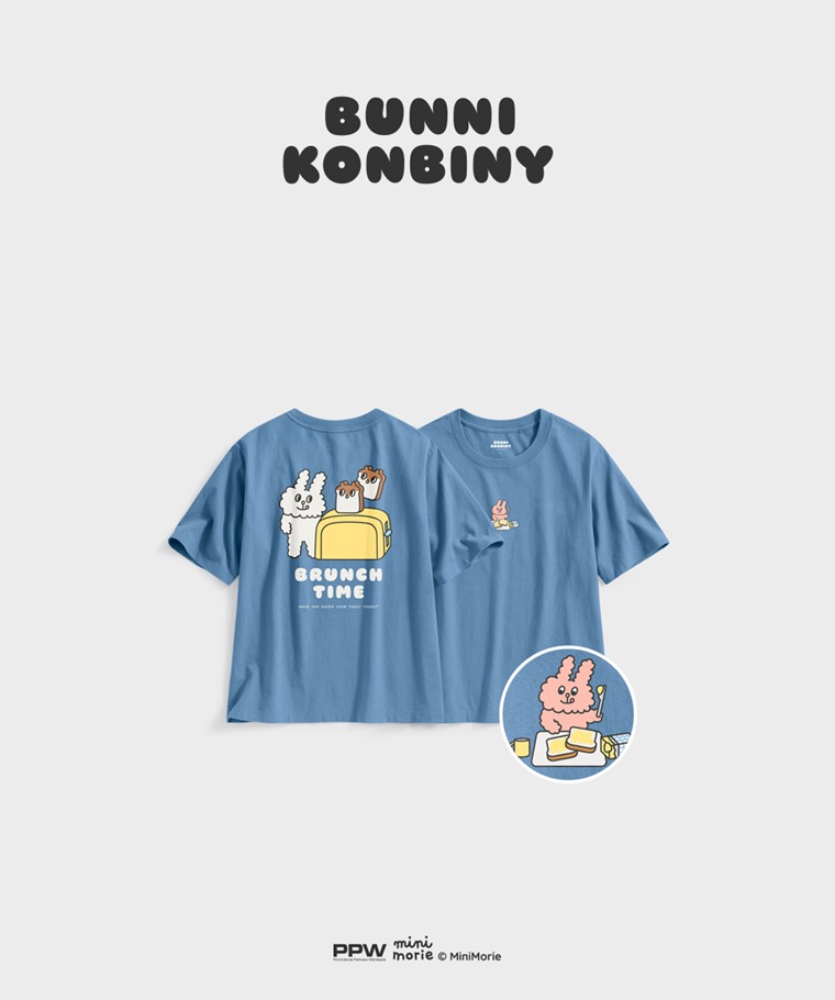 聯名系列T恤-WOMEN：女 · Bunni Konbiny寬版印花T恤-07