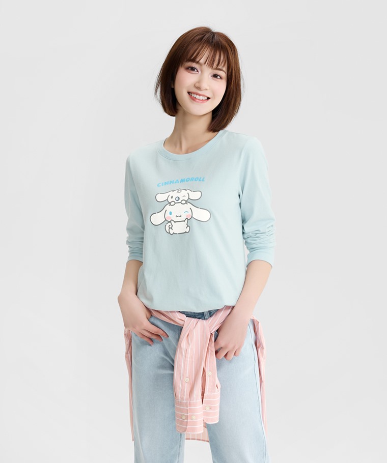 三麗鷗長袖印花T恤-07-女