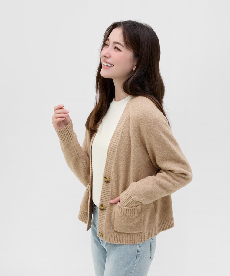 柔軟舒適短版針織外套-女