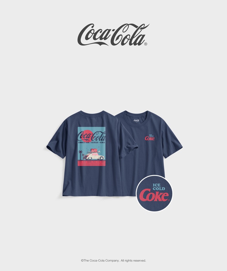 聯名系列T恤-WOMEN：女 · 可口可樂寬版印花T恤-10