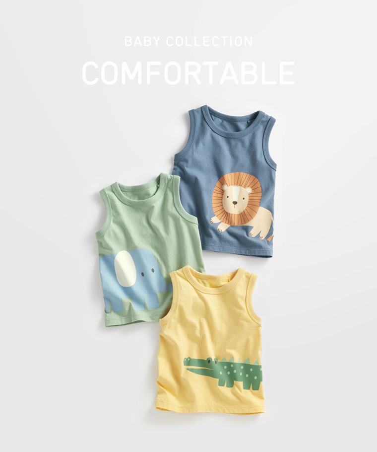 純棉動物印花背心-Baby