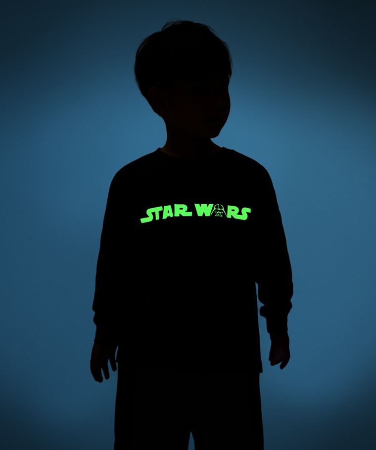STAR WARS系列寬版長袖印花T恤-01-童
