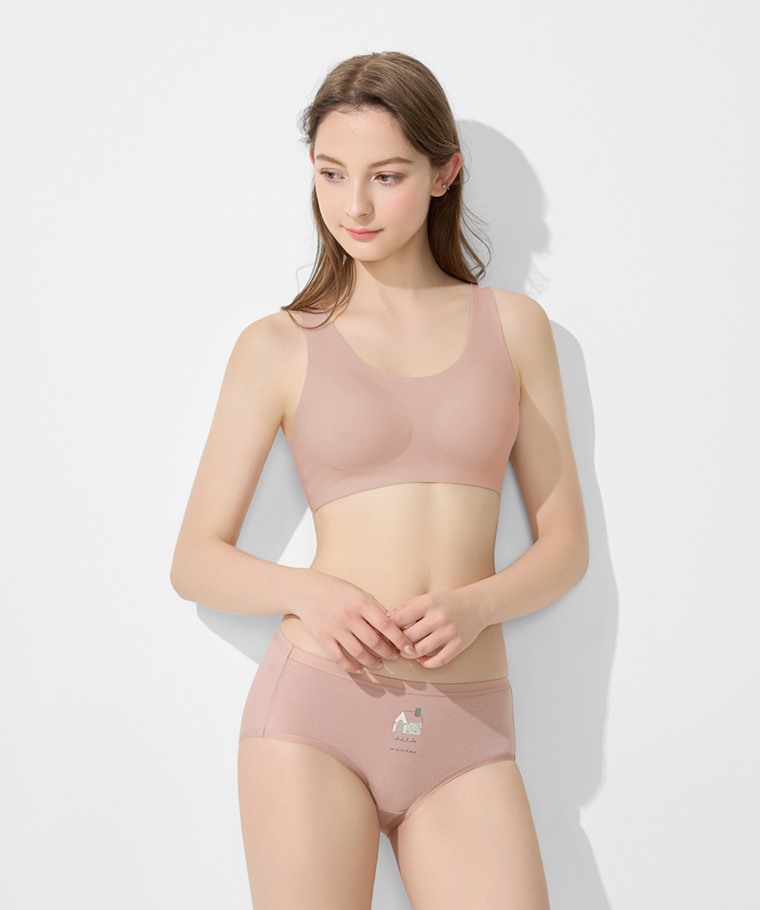 棉質印花中腰內褲-01-女