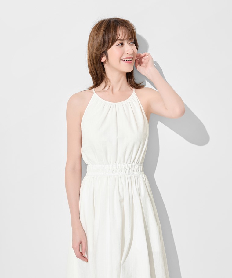 繞頸削肩洋裝-女