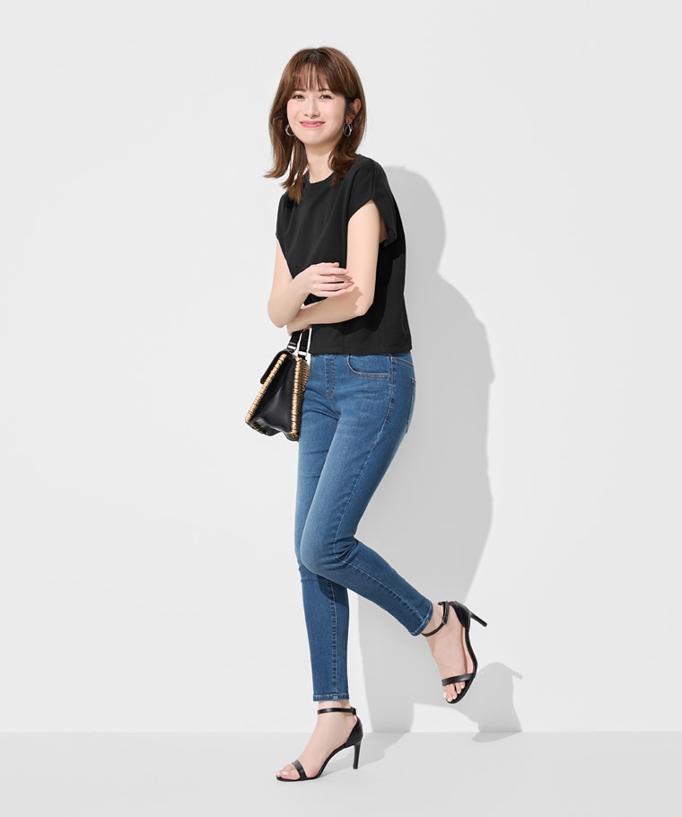 輕量收腹緊身牛仔褲-女