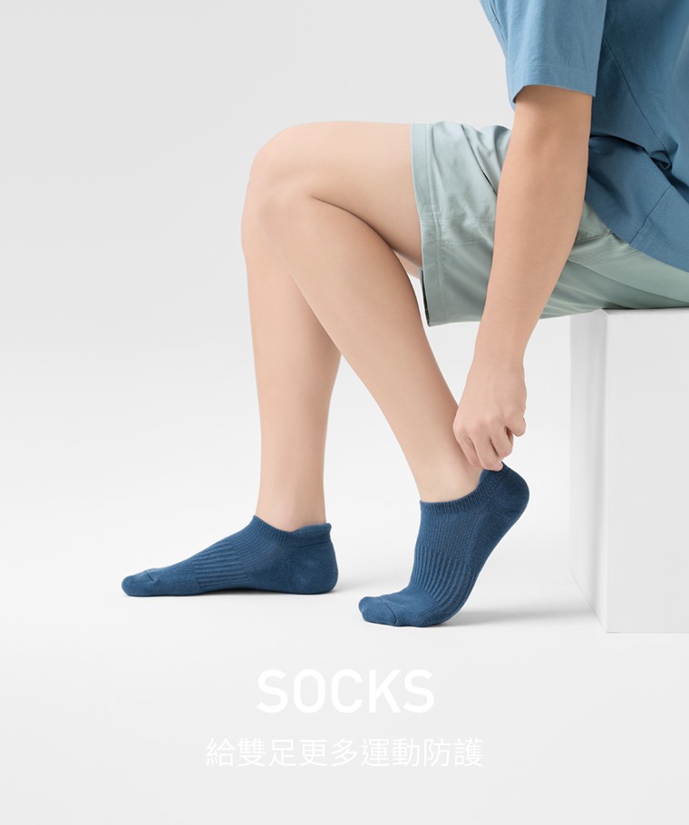 毛圈運動踝襪-男
