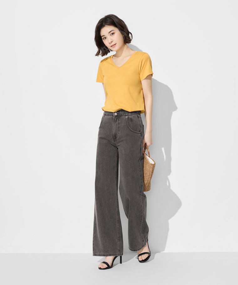 快乾棉V領T恤-女