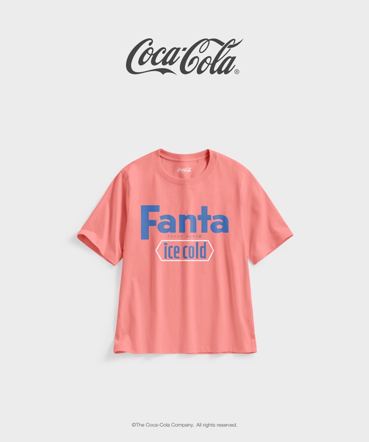 聯名系列T恤-WOMEN：女 · 可口可樂寬版印花T恤-11