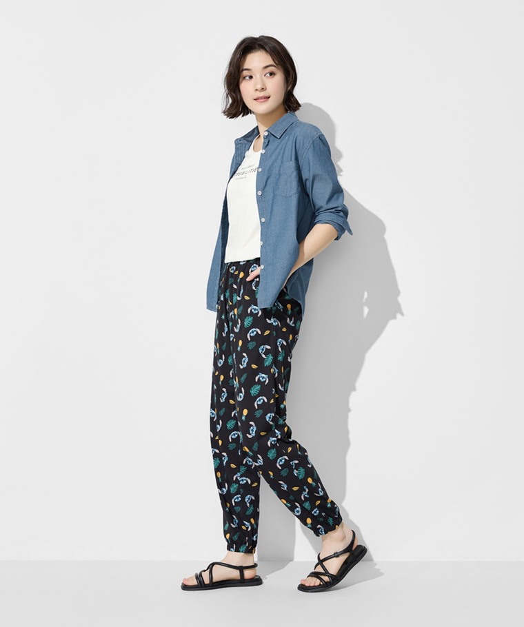 迪士尼系列竹節棉束口褲-女