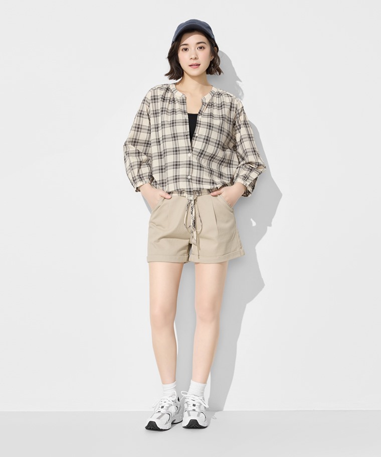 多色牛仔短褲-女