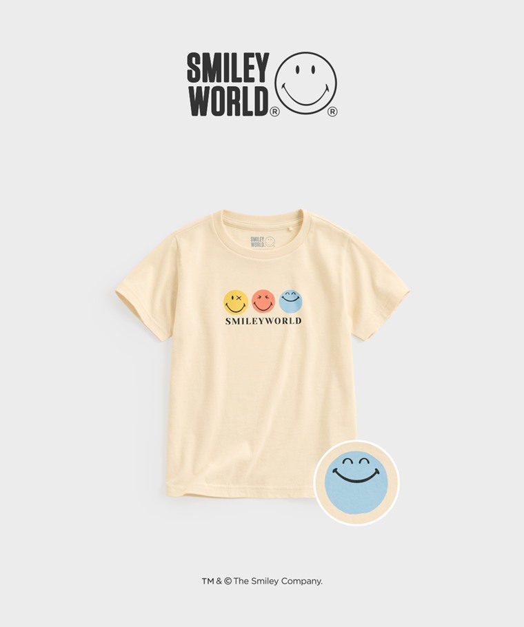 聯名系列T恤-KIDS：童 · SmileyWorld®印花T恤-03