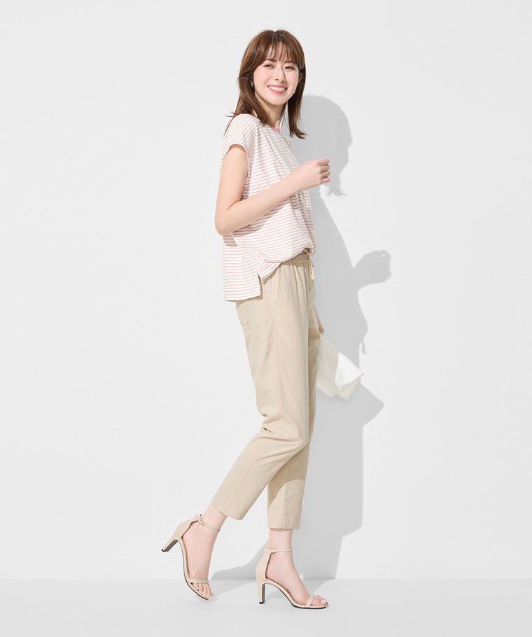 純棉寬版條紋上衣-女