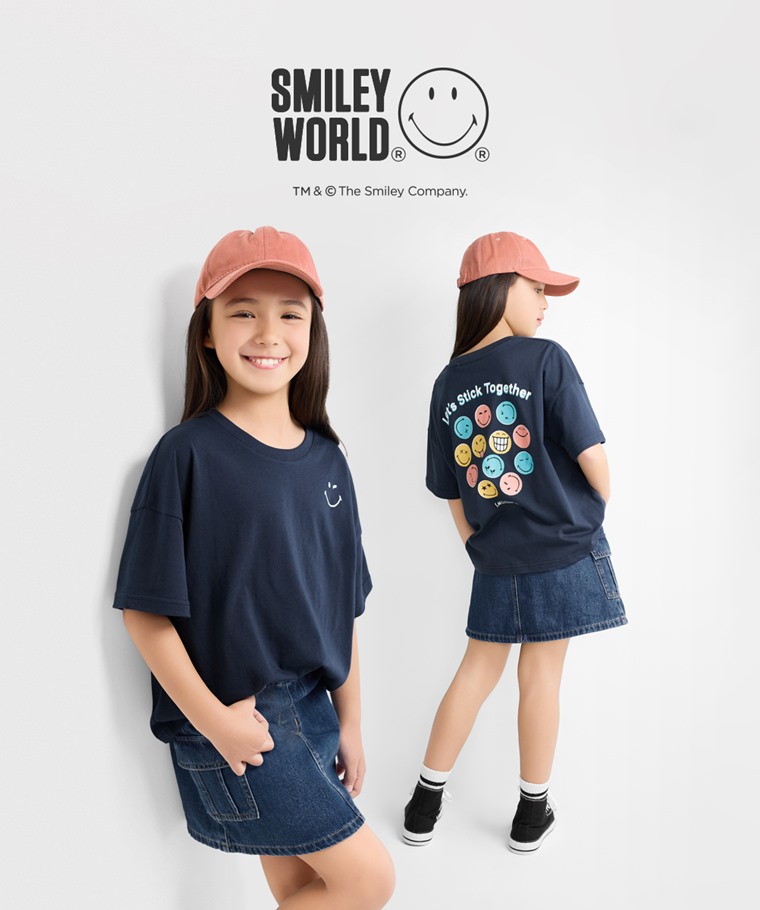 SmileyWorld®寬版印花T恤-04-童