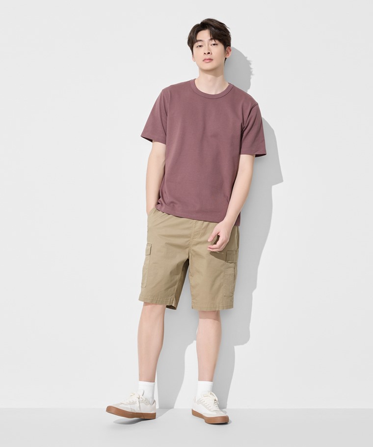 鬆緊工裝短褲-男