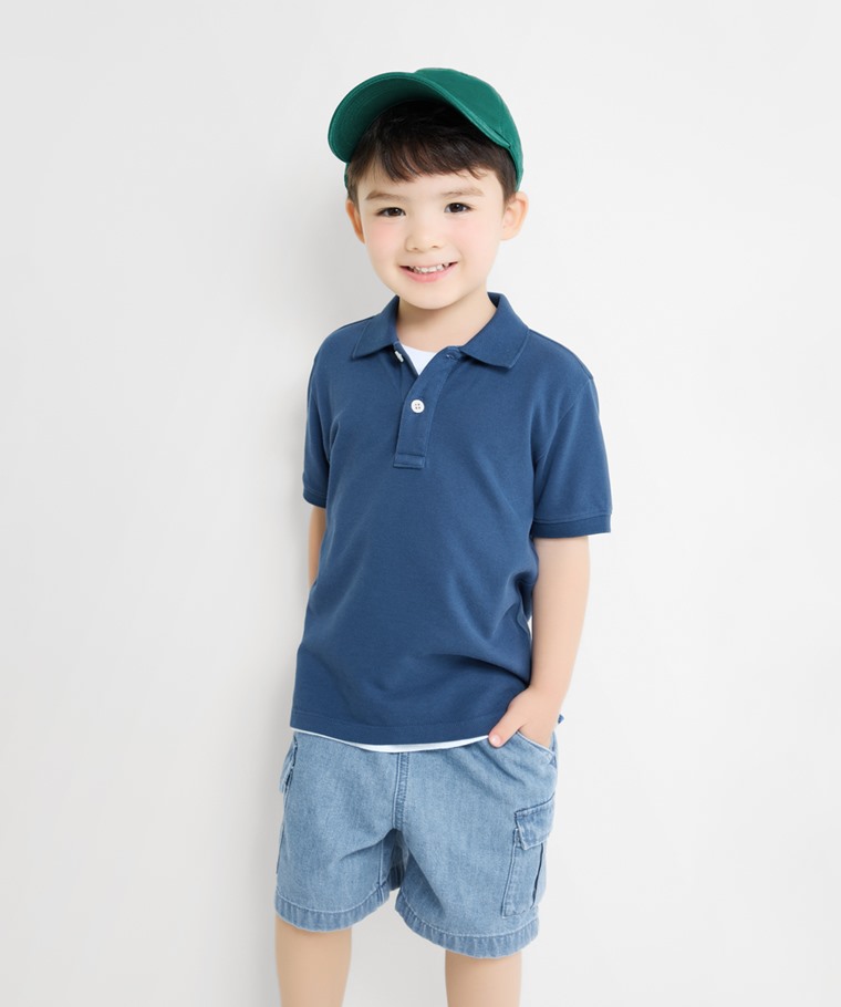 純棉網眼polo衫-童